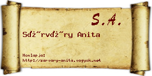 Sárváry Anita névjegykártya