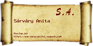 Sárváry Anita névjegykártya