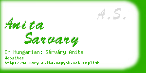 anita sarvary business card